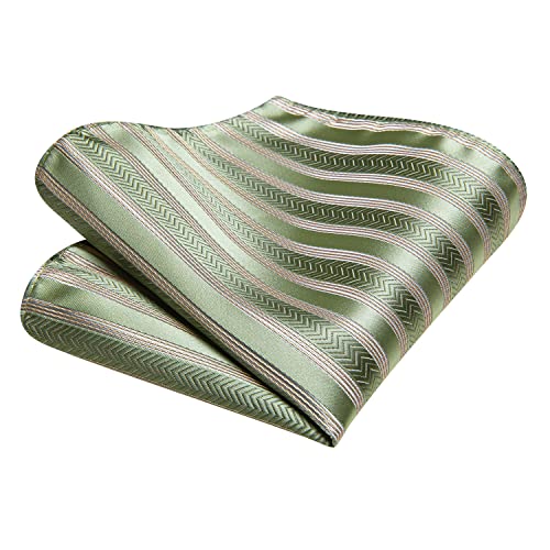 Image of Hi-Tie Silk Ties for Men Plaid Paisley Striped Necktie Pocket Square Cufflinks Set Formal Business