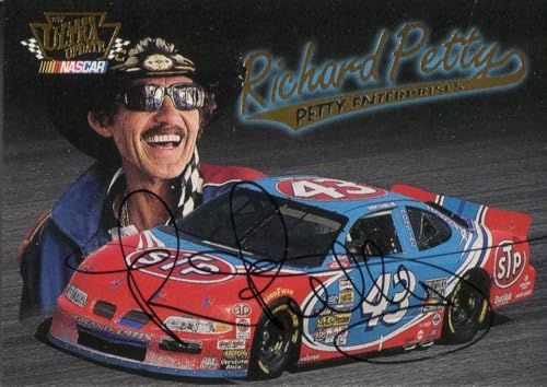 Topps Richard Petty 1997 Fleer Skybox Autographed Racing Card - Autographed Nascar Cards