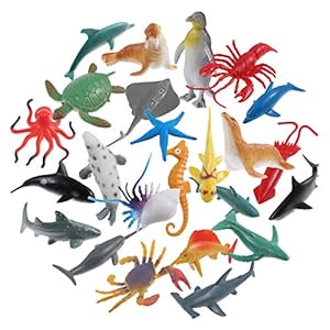 STOBOK Zeedieren Modellen 24Pcs Levensechte Plastic Oceaan Dieren Mini Zee Leven Creatures Speelgoed Onderwater Zee…