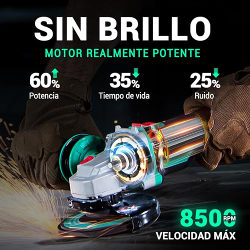 Amoladora angular sin cable DCA 20V con batería de 4.0Ah y disco de 125mm 3