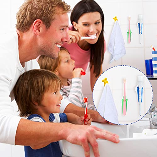 8 Pieces Shower Toothbrush Holder Suction Cup Hooks Toothbrush Holder Wall Mounted Colorful People Toothbrush Holder Razor Holder Utility Suction Hook For Bathroom (Modern Style) #TOP5