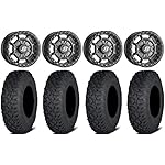 Bundle-9-Items-Sedona-Rift-15x7-Wheels-Black-35-Coyote-Tires-4x156-Bolt-Pattern-12mmx15-Lug-Kit