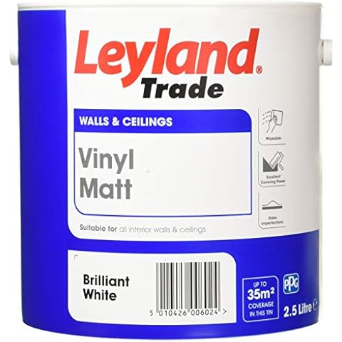 Leyland Trade Vinyl Matt Emulsion Paint - Brilliant White 2.5L Cover