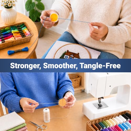Image of Thread Wax and Thread Conditioner (2pk) 1 Beeswax 1 Synthetic - for Sewing and Gloss Threads Waxer. Magic Conditioner for Hand Sewing Embroidery. Hand Quilting Supplies to Strengthen and Reduce Knots