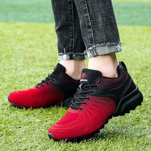 Image of Men's Trail Running Shoes Lightweight Breathable Walking Hiking Sneakers Outdoor Athletic Tennis Cross Training Shoes