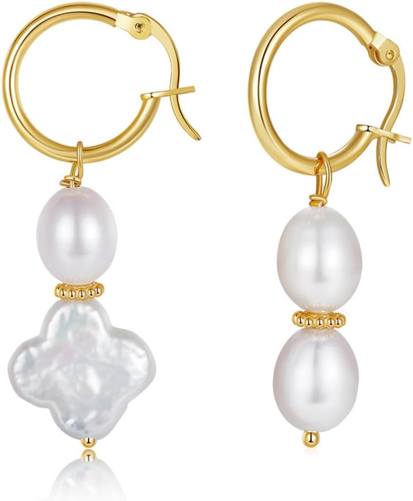 Pearl earrings-Gifts for Women Wife-Gift for Wife Wedding Birthday Anniversary Jewelry-Mom Girlfriend Her Mothers Day Gifts for Mom Women Valentines Day Christmas Day Gifts NO032