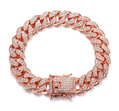 Halukakah �����Y �S�[���h�`�F�[�� - The Royal - �A�C�X�A�E�g 14/20mm �S�[���h/�v���`�i�z���C�g/���[�Y�S�[���h/���W�E���u���b�N �L���[�o�����N�`�F�[���l�b�N���X�u���X���b�g �t���L���[�r�b�N�W���R�j�A �_�C�������h�J�b