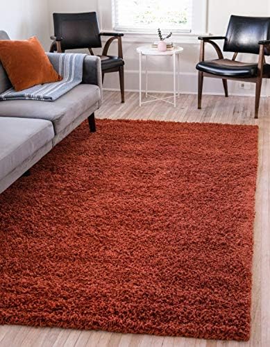 Unique Loom Solid Shag Collection Area Rug (4' 1" x 6' 1" Rectang...