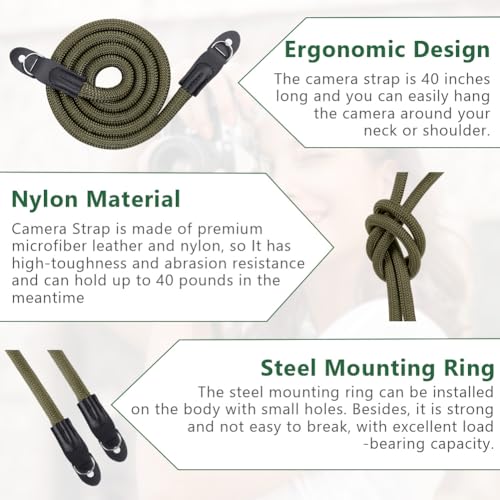 flintronic Camera Strap, Camera Shoulder Neck Strap, Anti-slip Camera Shoulder Strap - Image 3