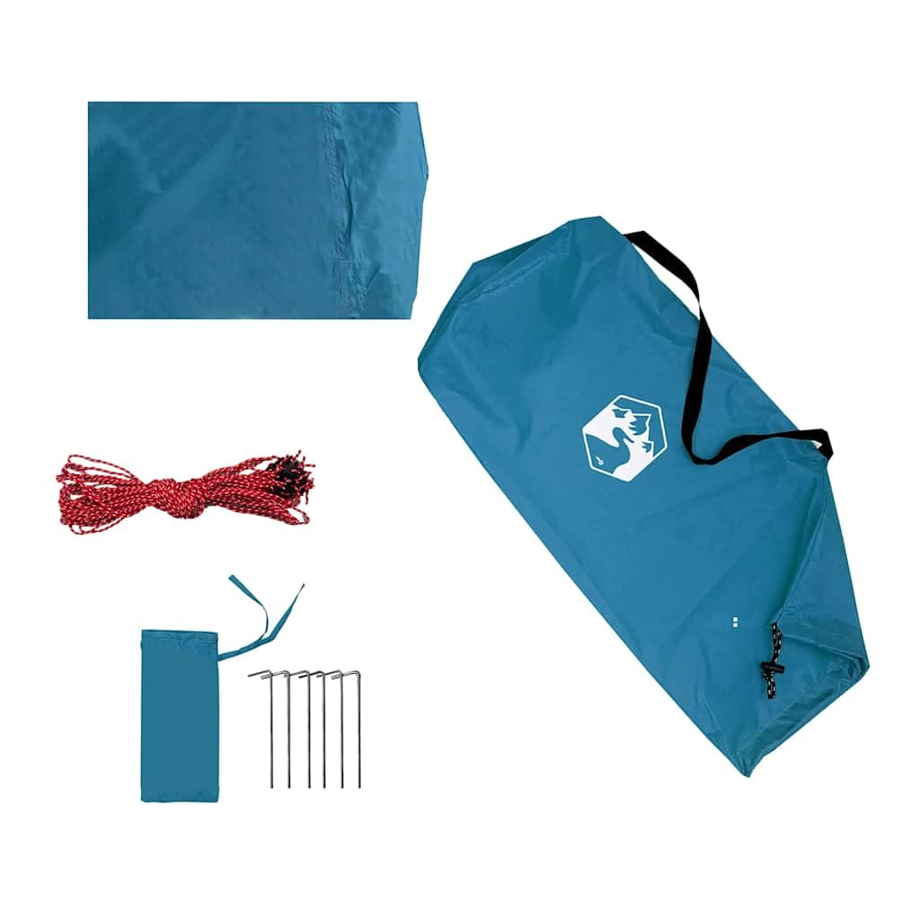 Tenda da campeggio, bivacco, tenda turistica, tenda da festival, colore blu, 500 x 294 cm, impermeabile, per trekking, famiglie, viaggi con zaino