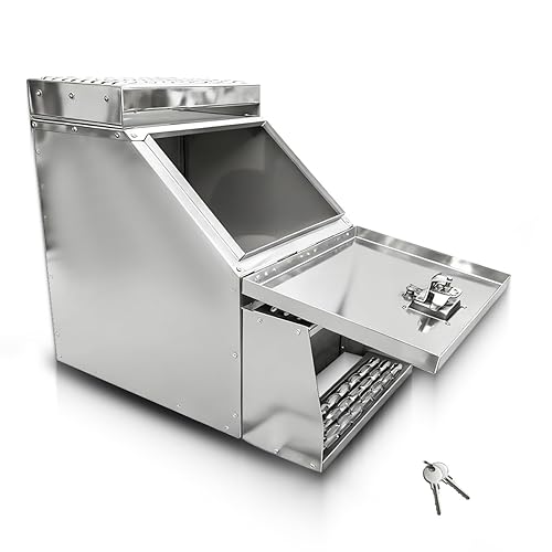 Heavy Duty Aluminum Tool Box, Truck Side Storage Saddle Step