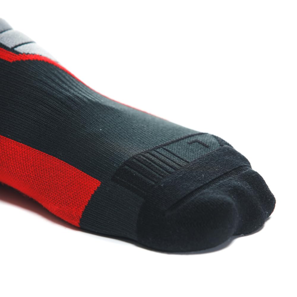 Dainese Thermo Long Socks, Calcetines Largos Moto, para Hombres y Mujeres, Negro/Rojo, 3638