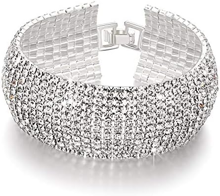 YouBella Jewellery Silver Plated Stylish Latest Crystal Bracelet Bangle Jewellery for Girls and Women