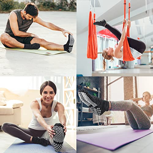 Elutong Unisex Non Slip Socks With Grips For Yoga,Pilates,Workout,Hospital-4 Pairs Anti Skid Sticky Socks For Women Men #TOP4