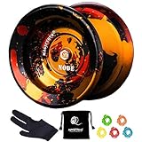 YOSTAR Yoyo Professional MAGICYOYO Y01 Node Yoyo no responde yoyo para niños, con Guante, Bolsa Yoyo y 5 Cuerdas Yoyo, Juguetes Profesionales Regalos (Negro, Oro, Rojo)