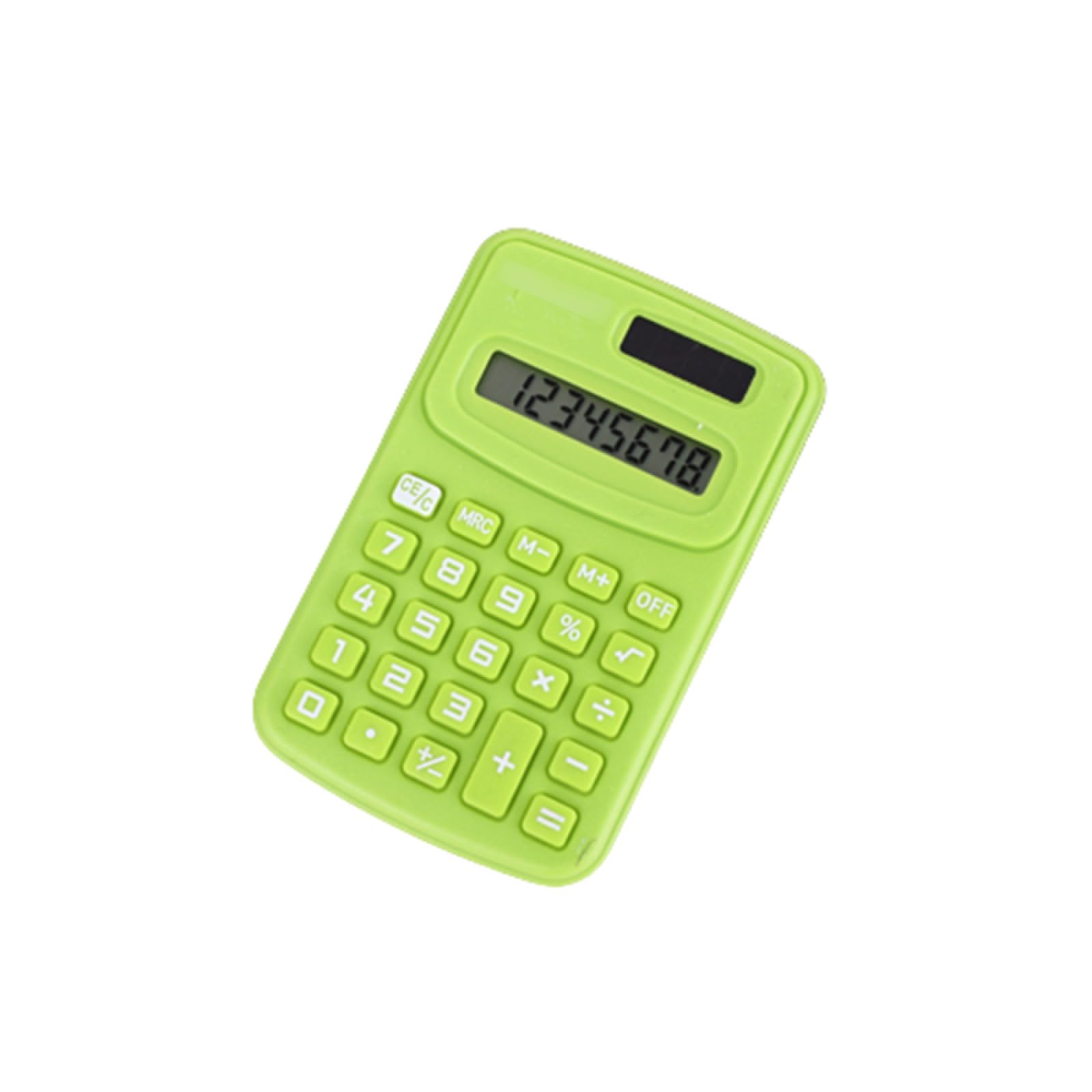 1Pcs Mini Pocket Calculator, 8 Digit Dual Power Solar Battery Basic Desktop Calculator for School Home Office (Green)