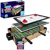 LKH 3 in 1 Table Top Games - Mini Games Set with Smart Flip-Top Design for Quick Game Switching | Includes Football Table & Double-Sided Strong Density Board for Football, Air Hockey & Ping Pong