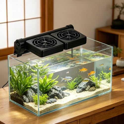 Kichvoe Ventilateur de Refroidissement D’Aquarium à Deux Têtes, 2x1,9 W – vue 5