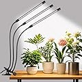 3 Head Grow Lights for Indoor Plants, Upgrade 126 LEDs Clip Plant Lights, Full Spectrum Red White LED Plant Growing Lamps with Flexible Gooseneck, 3/9/12H Timer, 3 Spectral Modes, 10 Dimmable Levels
