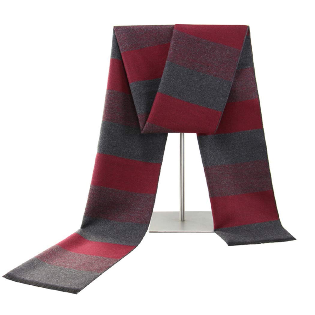 Mufflers & Scarves - Cotton | Red Knitted Scarf Cotton Casual Fashion Winter Christmas Wear Striped Neckerchief Warm Premium Mufflers Stole for menwomen-image-17