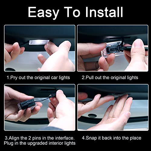 Chcshh Tesla Model 3/Y/X/S Ultra-Bright Interior Led Lights Bulbs Accessories, Easy-Plug Tesla Model Replacement Lights For Frunk, Trunk, Door Puddle, Glove Box, Footwell(4 Pack Purple) #TOP5