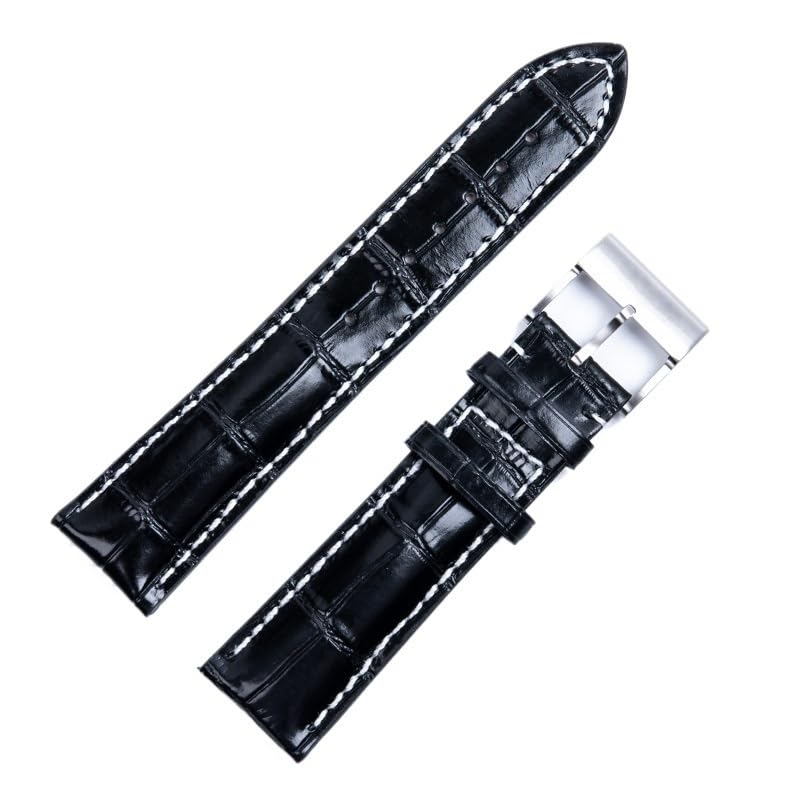 Bracelet montre cuir 22mm pour Breitling Avenger Blackbird noir