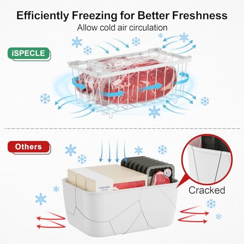 iSPECLE Caixas organizadoras de freezer – Pacote com 8 caixas organizadoras empilháveis para freezer