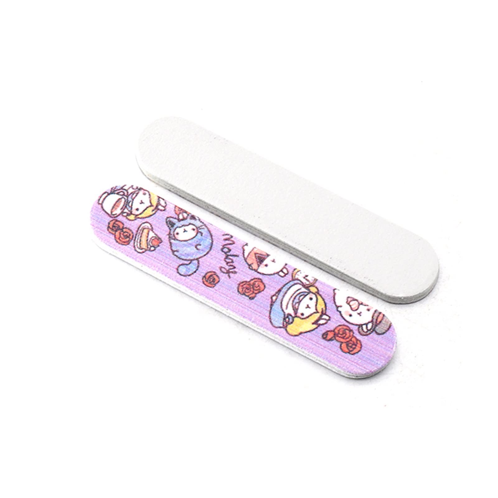 TRUSTTWO 100/200/300Pcs Levigatura Unghie Fille Carta Vetrata Forte di Spessore Cartone Stampato Mini Dritto Lima for Unghie Fit for Unghie Manicure Accessori The Mix-100pcs