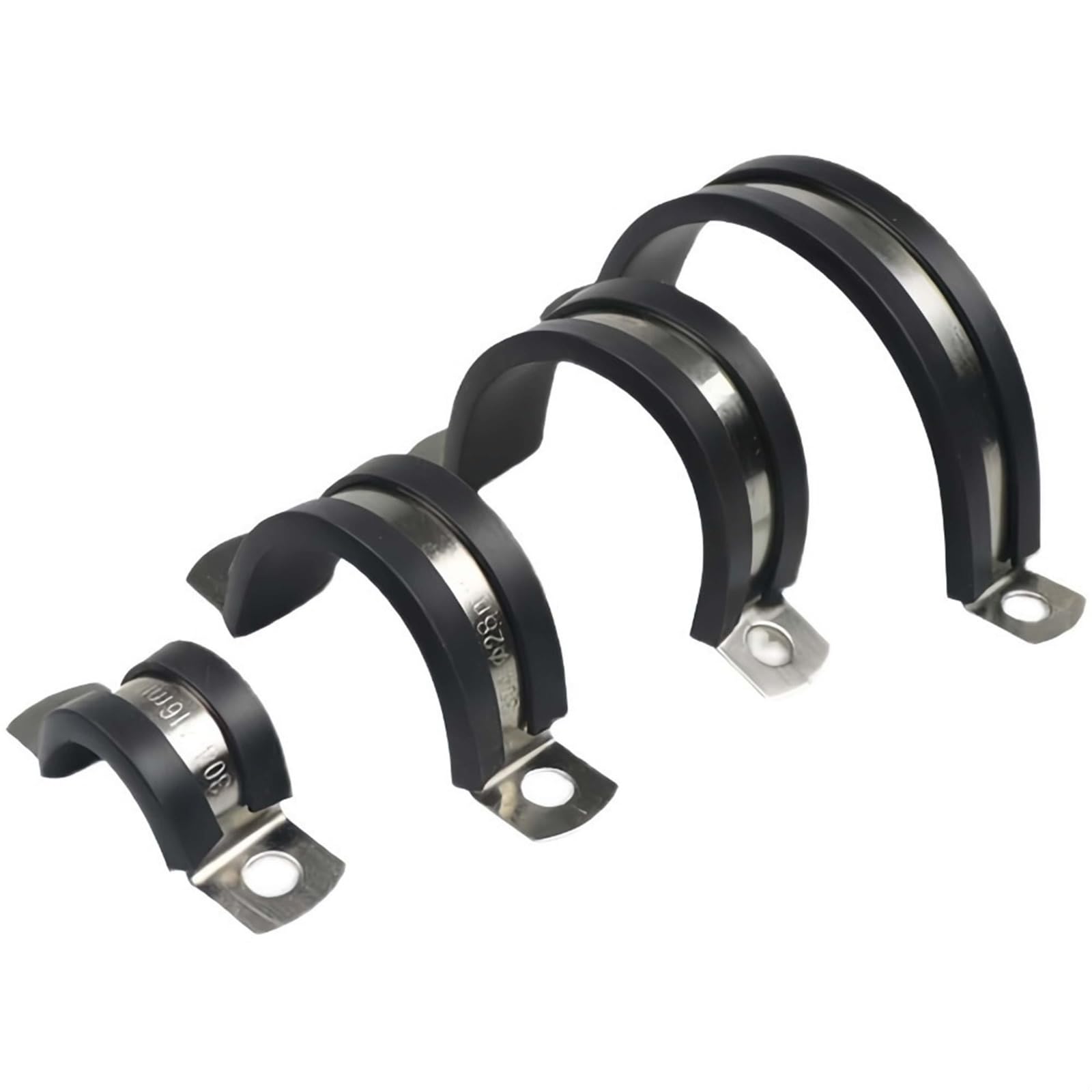 U Shape Pipe Clamp Anti-Slip Rubber Lined U Clamp 304 Stainless Steel 8-200MM Pipe Wiring Fixed Mounting Bracket(170mm(1pcs))