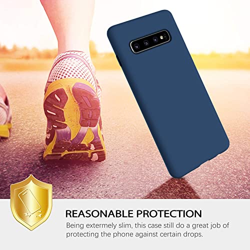 Image of DIZORO Slim Fit Liquid Silicone Gel Rubber Back Cover with Full Protection, Compatible for Samsung S10 Plus (Blue)