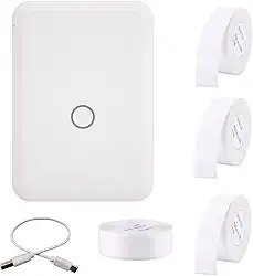 Henniu D110 Label Maker hine Mini impressora de etiquetas térmicas de bolso com 4 rolos de etiquetas tudo em um BT Connect Prince Tag DIY Date Journal Study Sticker Labeling hine Compatível com iOS