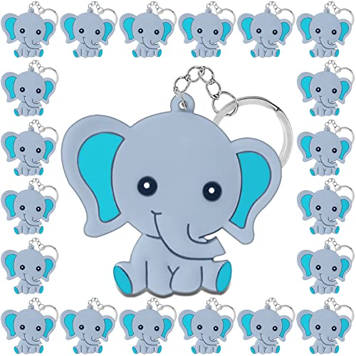 Elecrainbow 20 Pack Blue Baby Elephant Party Favors for Baby Shower Return Gift for Baby Boy, Elephant Lovers, Like An Elephant Party