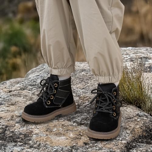 Oamico Toddler Boys Girls Hiking Boots Little Kid Work Boots Outdoor Non Slip Lace Up Winter Snow Ankle Boots4