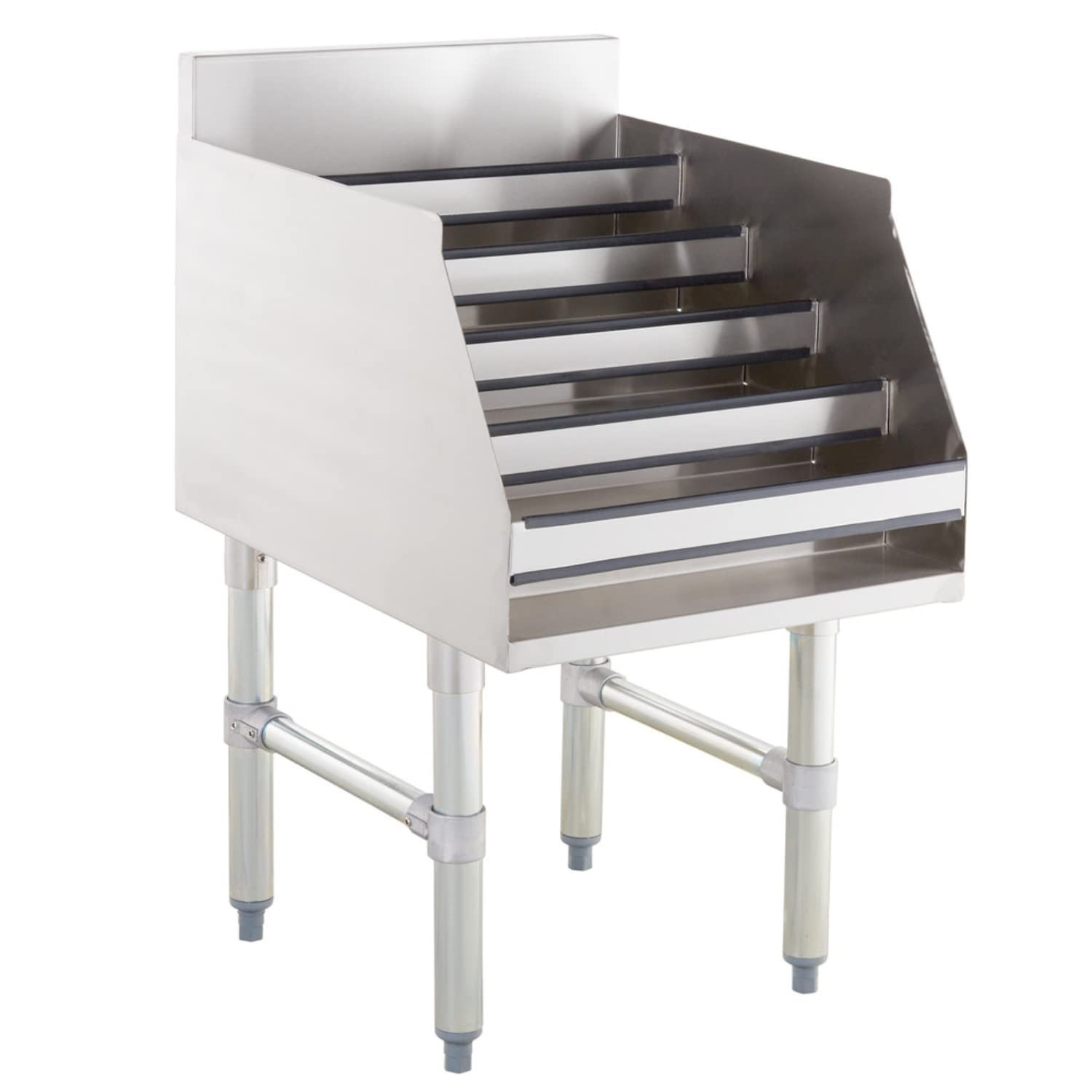 18 x 23 Inch Liquor Bottle Display Shelf 5-Tier Stainless Steel Liquor Display Rack Wine Bottle Holder Rack Storage Stand for Home Party Bar Liquor