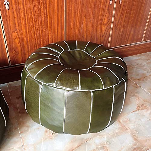 Solution de rangement souple pouf en cuir vert pour gagner de la place - 7