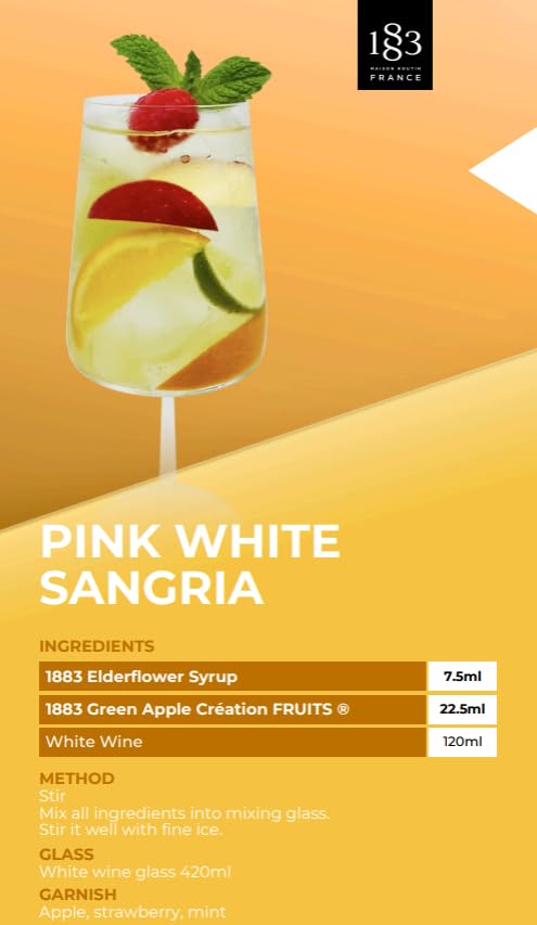 Image of 1883 Green Apple Syrup for Drinks, Made in France, 1 Liter Plastic Bottle