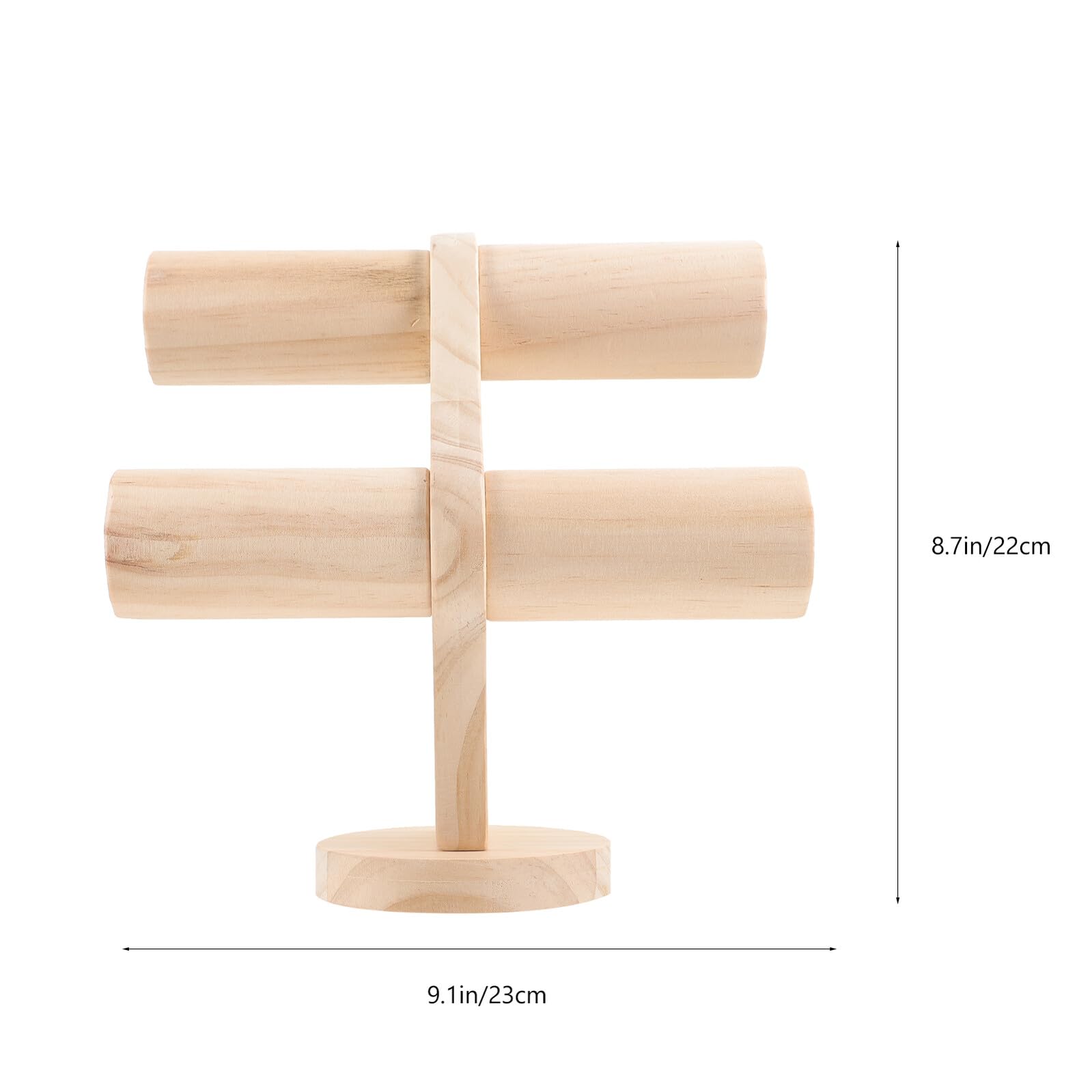 ibasenice Expositor de 2 Pulseras de Madera Niveles para Joyas y Coleteros