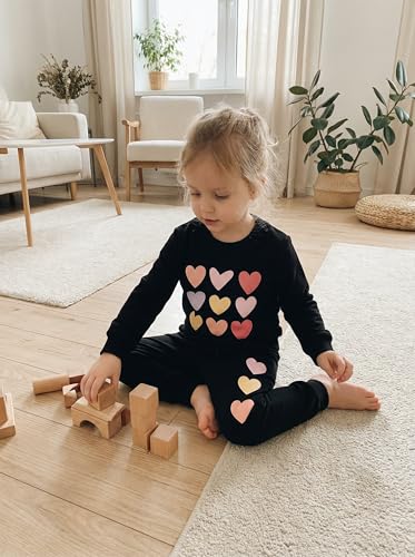 Image of Little Girls Outfits 2 Piece Toddler Long Sleeve Sweatshirt Leggings Pants Fall Winter Clothing Set 2-10 Years