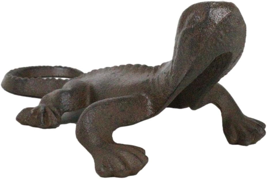 Ebros Gift Cast Iron Reptile Animal Gecko Lizard Metal Figurine 7.5" L Decorative Paperweight Sculpture (2)