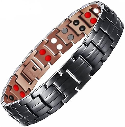 FiFizzz Magnetic Bracelet for Men and Boys, Copper Link Bracelet with Double-Row Strong Magnets Jewelry Gift