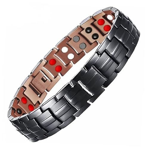 Fifizzz Magnetic Bracelet For Men And Boys, Copper Link Bracelet With Double-Row Strong Magnets Jewelry Gift #TOP3