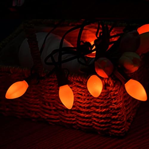 Miniatura 31 de C7 Luces de Navidad rojas y verdes de 25 pies para decoración de Navidad al aire libre con 27 bombillas de cerámica rojas y verdes, luces de Navidad