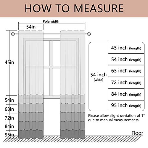 Mrtrees Sheer Curtains Cotton Blend Floral Print Curtain Panels Living Room Bedroom Window Treatment Brown Leaf Flower Printed Rod Pocket Drapes 84 Inch Length, 2 Panels #TOP5