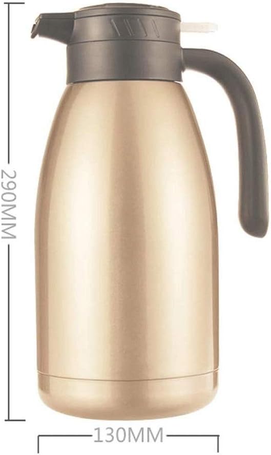 Insulation Kettle-Home Insulation Pot 2L Large Capacity 304 Stainless Steel European Vacuum Insulation Kettle(Gray)