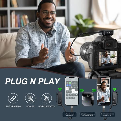 Betim Wireless Microphone, Lavalier Microphones Mini Mic With Transmitter And Receiver Real-Time Monitoring For Vlogging,Podcast,Video,Recording,Phones,Camcorders (One Channel) #TOP1
