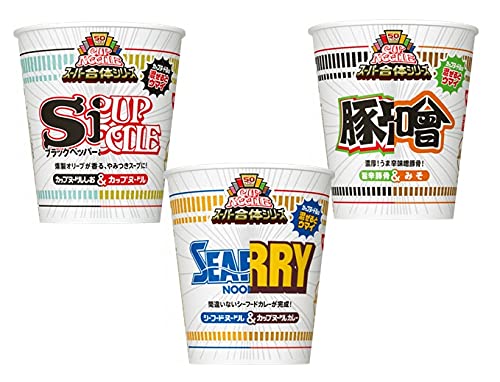 日清 　カップヌードル スーパー合体シリーズ（味噌&旨辛豚骨 ・カップヌードル&しお・カレー&シーフード ）３種類各１食　１箱：３食入り