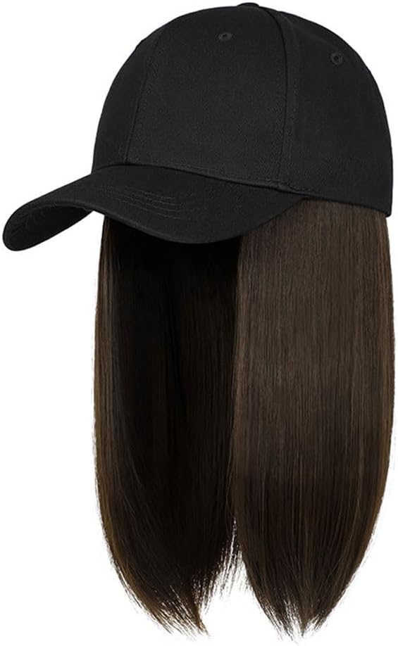 Wig Cap Hat Wig Women's Detachable Fashionable Breathable Peaked Cap Women's Hairstyle Adjustable Detachable Wig Cap Hair Extension Cap(A)