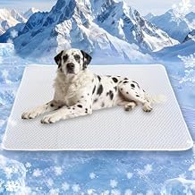 Dog Cooling Mat 60"x40" for Giant Dogs, Q-Max 0.4+ Ice-Silk Fabric, Waterproof & Machine Washable, Non-Slip Portable Pet Cooling Pad for Crate, Indoor & Outdoor Use XL