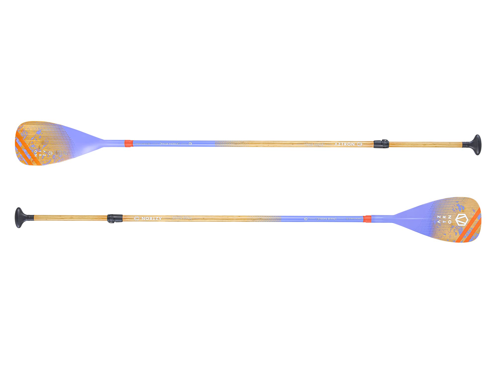 AZTRON Phase 2.0 Bamboo Carbon Paddel 2-teilig, SUP Paddel, Stechpaddel, Touring Paddel