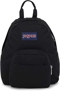 JanSport Half Pint Mini Backpack Black - 10.2L Durable Recycled Polyester Small Bag, Adjustable Straps, Zipper Pocket for Everyday Adventures